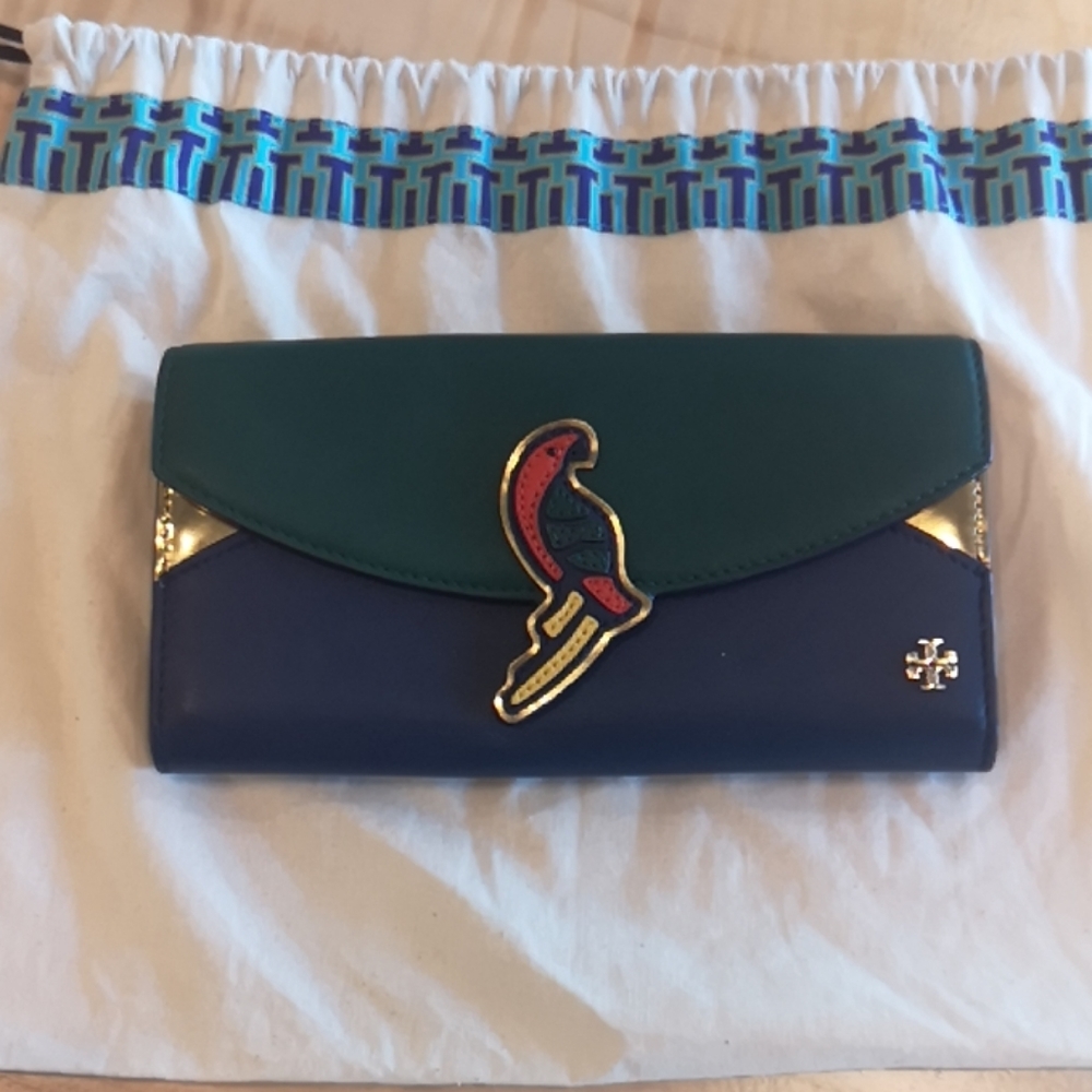 RARE! Tory Burch Parrot Continental Wallet